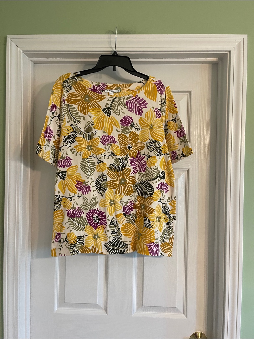 Chico's Classic Fit Pima Tee Shirt-Size XL
